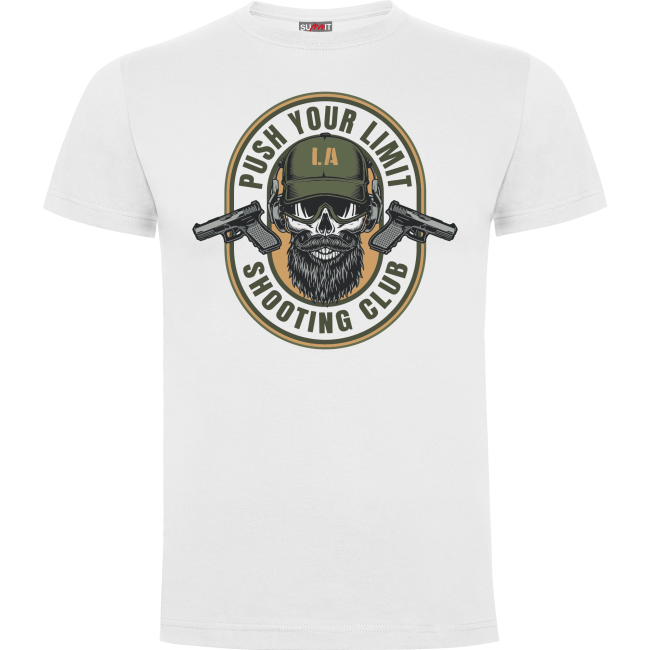 Tee-shirt Blanc Push your limit - Army Design by Summit Outdoor