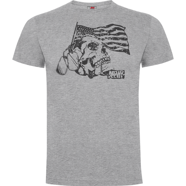 T-shirt Death for Nation Grijs Gemêleerd - Army Design by Summit Outdoor