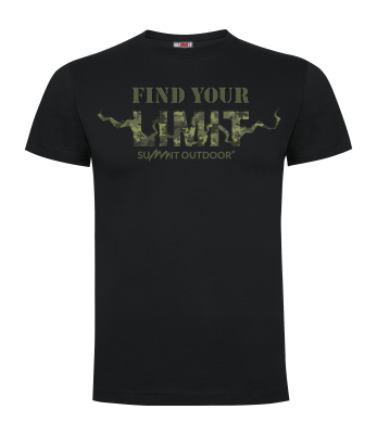 Tee-shirt 100% coton FIND YOUR LIMIT noir - Army Design by Summit Outdoor