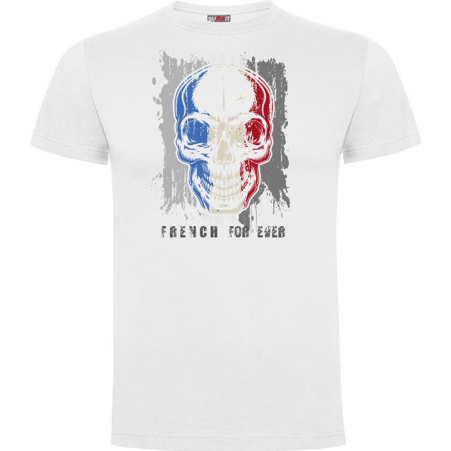 Tee-shirt 100% coton FRENCH FOR EVER blanc - Army Design by Summit Outdoor