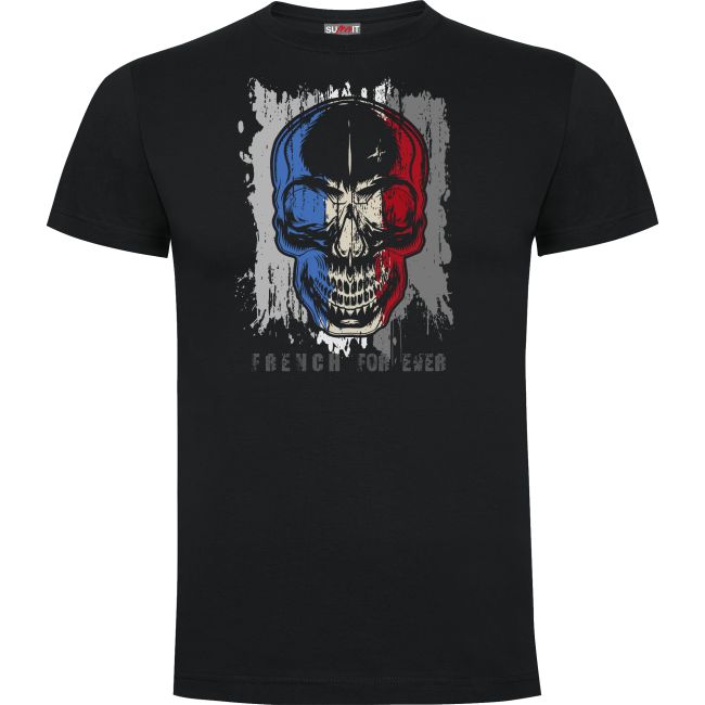 T-Shirt 100% Baumwolle FRENCH FOR EVER schwarz - Army Design by Summit Outdoor
