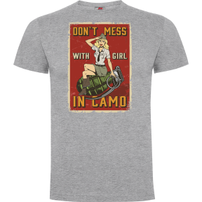 T-Shirt Don't Mess with girl Grau meliert - Army Design by Summit Outdoor