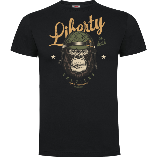 T-shirt Zwart Liberty or Death - Army Design by Summit Outdoor