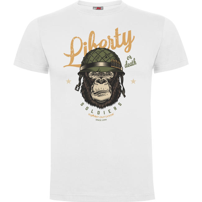 Tee-shirt Blanc Liberty or Death - Army Design by Summit Outdoor