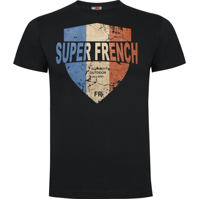 Tee-shirt 100% coton SUPERFRENCH noir - Army Design by Summit Outdoor