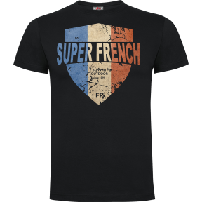 T-Shirt 100% Baumwolle SUPERFRENCH schwarz - Army Design by Summit Outdoor