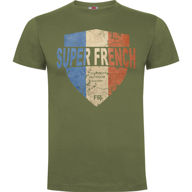 Tee-shirt Ecusson Superfrench Vert OD - Army Design by Summit Outdoor