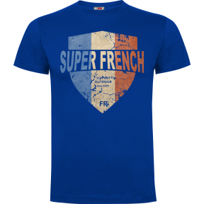 T-shirt 100% katoen SUPERFRENCH koningsblauw - Army Design by Summit Outdoor