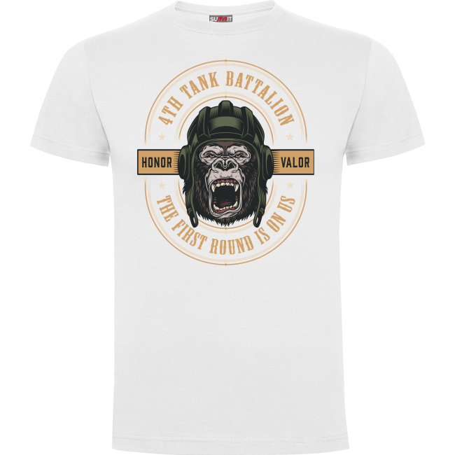 T-shirt Biały Tank Battalion- Army Design by Summit Outdoor