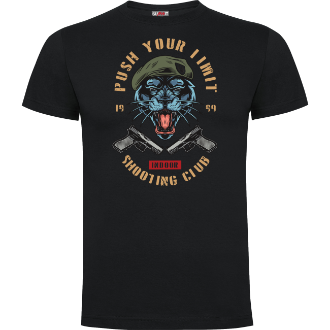 T-shirt Zwart Push your limit tiger - Army design by Summit Outdoor