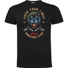 Tee-shirt Noir Push your limit tiger - Army design by Summit Outdoor