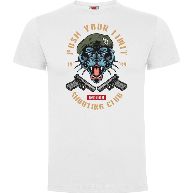 Tee-shirt Blanc Push your limit tiger - Army design by Summit Outdoor