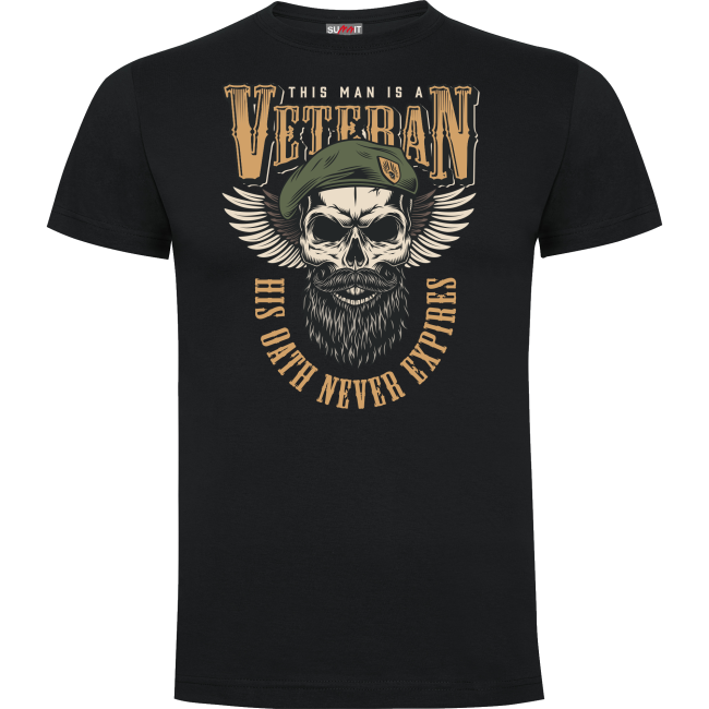 T-shirt Czarny His oath never expires- Army design by Summit Outdoor