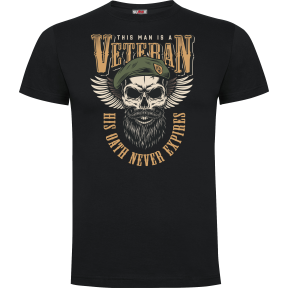 T-shirt Zwart His oath never expires- Army design by Summit Outdoor