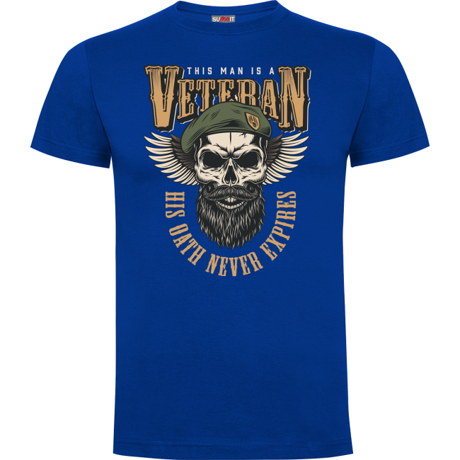 Tee-shirt His oath never expires Bleu royal - Army Design by Summit Outdoor