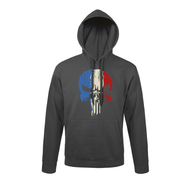 Sweat-shirt Gris Anthracite Punisher Tricolore - Army Design by Summit Outdoor
