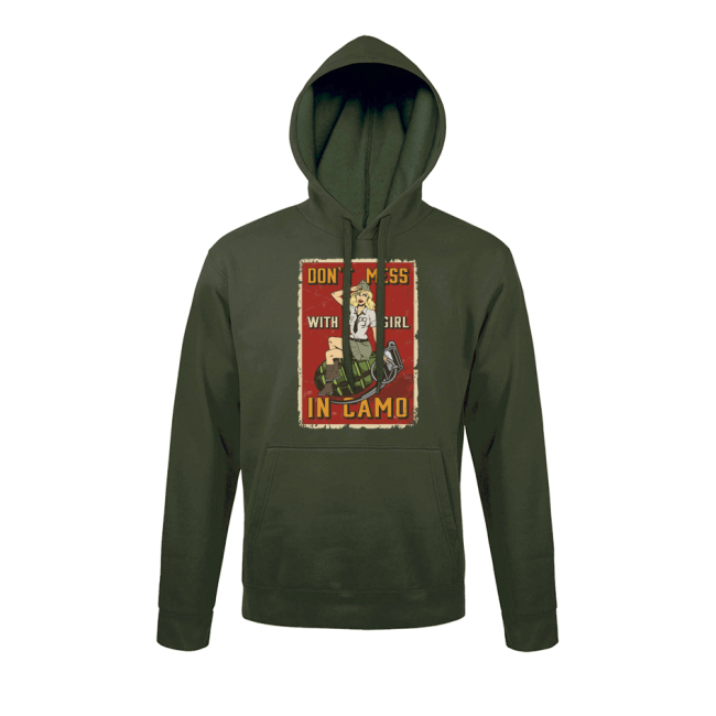 Sweatshirt Groen Don't Mess with girl - Army Design by Summit Outdoor