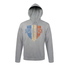 Sweat-shirt Gris chiné Ecusson Superfrench - Army Design by Summit Outdoor