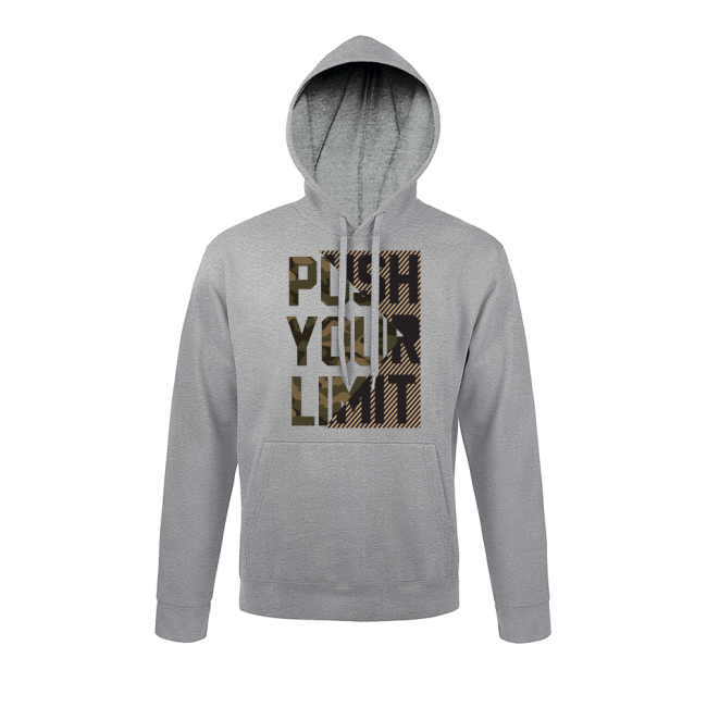 Sweat-shirt Gris chiné Push your limit modern - Army Design by Summit Outdoor