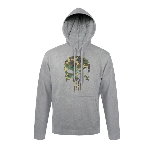 Sweat-shirt Gris chiné Punisher woodland - Army Design by Summit Outdoor