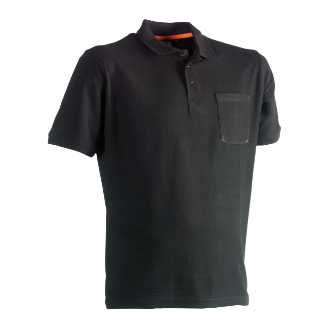 Polo de travail manches courtes Leo Noir - Herock