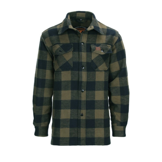 Flanellhemd Holzfäller Schwarz/Oliv - Van Os
