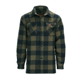 Flanellhemd Holzfäller Schwarz/Oliv - Van Os