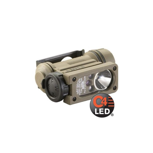 STREAM SIDEWINDER COMPACT II + CLIP DE CASQUE + STRAP + PILE CR123 - COYOTE °