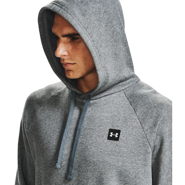 UA Rival Fleece Kapuzenpullover in meliertem Grau - Under Armour