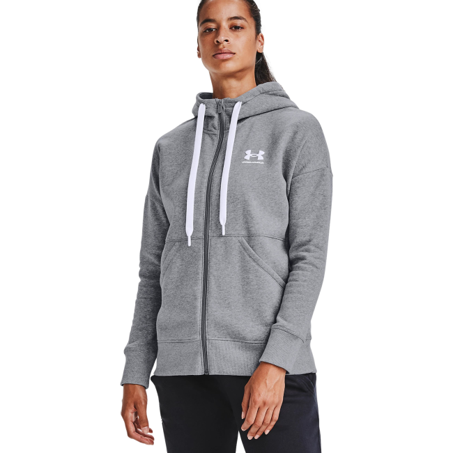 Under Armour Rival Fleece Kapuzenjacke mit Reißverschluss in Grau