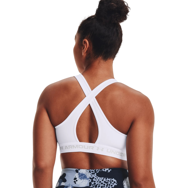 Biustonosz sportowy UA Crossback mid biały - UNDER ARMOUR