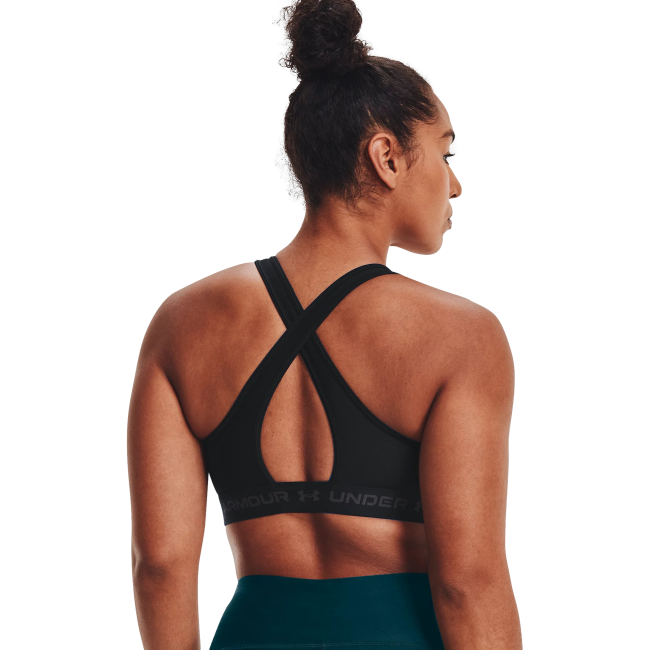 UA Crossback mid beha zwart - UNDER ARMOUR