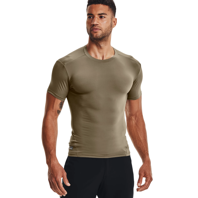 Tee-shirt UA TAC HG COMP T HOMME TAN - Under Armour