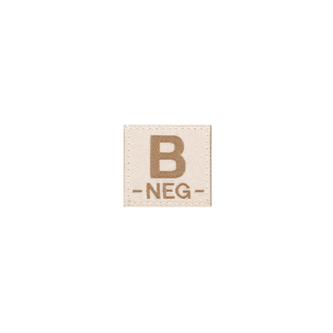 B Neg Blutgruppen Patch Desert - Clawgear