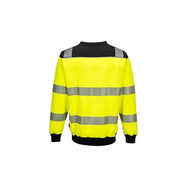 PW3 Rundhals-Sweatshirt Hohe Sichtbarkeit Gelb und Schwarz - Portwest