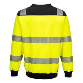 PW3 Rundhals-Sweatshirt Hohe Sichtbarkeit Gelb und Schwarz - Portwest
