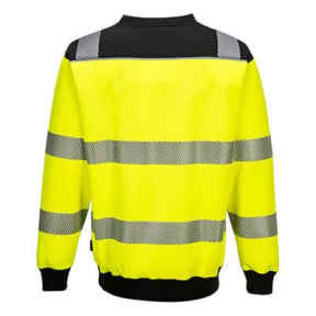 PW3 Rundhals-Sweatshirt Hohe Sichtbarkeit Gelb und Schwarz - Portwest