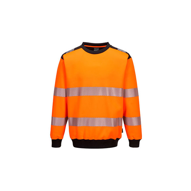 Sweater met ronde hals PW3 hoge zichtbaarheid Oranje en Zwart - Portwest