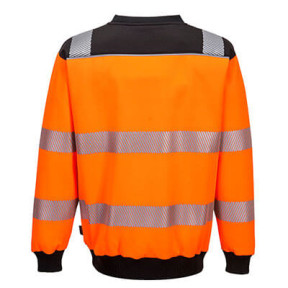 Bluza z okrągłym dekoltem PW3 wysoka widoczność Pomarańczowa i Czarna - Portwest