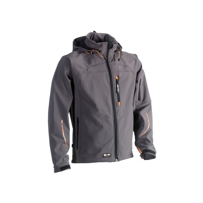 Softshell jas grijs met capuchon - HEROCK