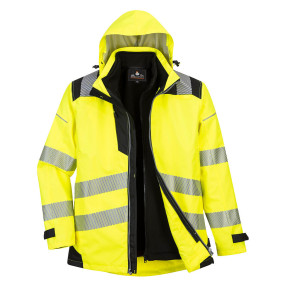Parka PW3 3 w 1 wysoka widoczność Żółty Czarny - Portwest