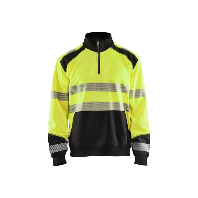 Warnschutz-Trucker-Sweatshirt Gelb fluoreszierend/Schwarz - Blaklader