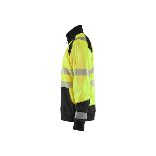 Sweater vrachtwagenchauffeurkraag hoge zichtbaarheid Fluor geel/Zwart - Blaklader