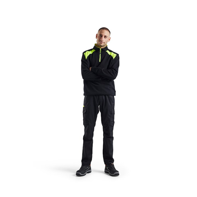 Bluza kołnierz kierowcy dwukolorowa Czarny/Żółty fluo - Blaklader