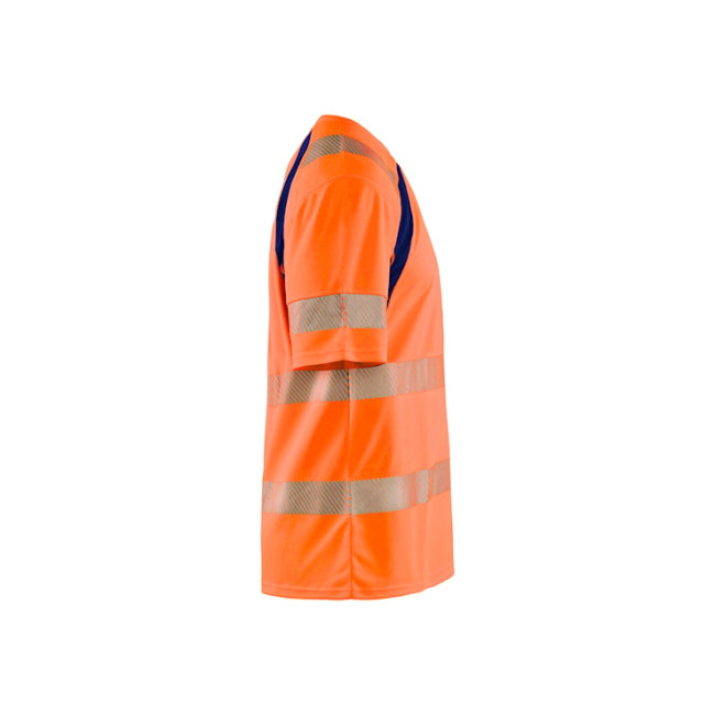 Anti-UV hoge zichtbaarheid T-shirt Fluororanje/Marine - Blaklader