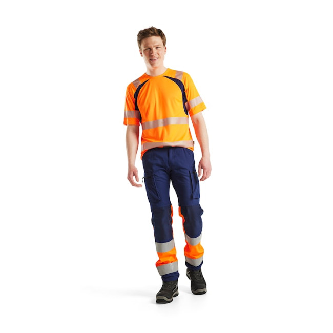 T-shirt anti-UV haute-visibilité Orange fluo/Marine - Blaklader