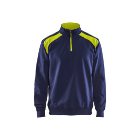 Sweater vrachtwagenchauffeur tweekleurig Marine/Fluorgeel - Blaklader