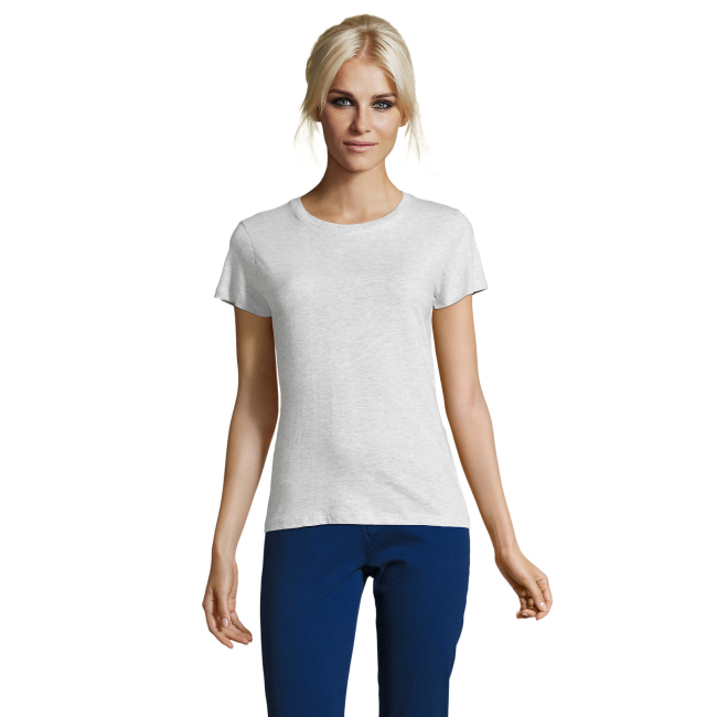 T-SHIRT DAMES REGENT WOMEN WIT GEMÊLEERD - SOL'S
