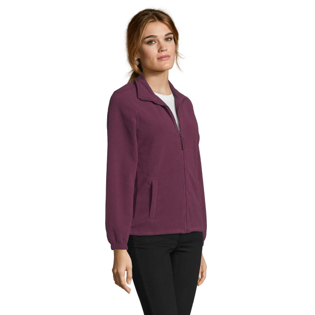 DAMEN MICROFLEECE-JACKE MIT REISSVERSCHLUSS NORTH WOMEN BORDEAUX - SOL'S