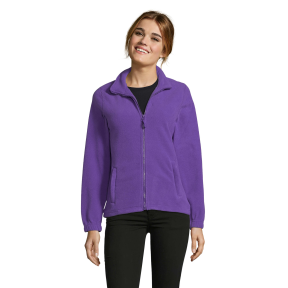 DAMES MICROFLEECE JAS MET RITS NORTH WOMEN DONKERPAARS - SOL'S